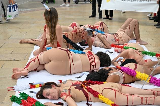 News Themen der Woche KW22 News Bilder des Tages MONTPELLIER MANIF ANTI CORRIDA PHOTOPQR LE MIDI LIBRE JEAN MICHEL MART MONTPELLIER 29 05 2024 MONTPELLIER PLACE DE LA COMEDIE ACTION DU COLBAC Comité de Liaison Biterrois pour lAbolition de la Corrida CONTRE LA CORRIDA VIOLENCE SANG TORTURE Montpellier, France, may 29th 2024 Protest against bullfighting MONTPELLIER HERAULT France  Copyright: xPHOTOPQR LExMIDIxLIBRE MAXPPPxJEAN-MICHELxMARTx 20240529MDL5604 20240529MDL5604