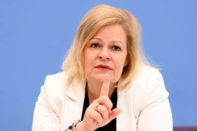 Nancy Faeser bei der Bundespressekonferenz 10 Tage vor der EM: Vorbereitung von Bund und Ländern für Sicherheit und Zusammenhalt im Haus der Bundespressekonferenz. Berlin, 04.06.2024