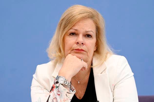 Nancy Faeser bei der Bundespressekonferenz 10 Tage vor der EM: Vorbereitung von Bund und Ländern für Sicherheit und Zusammenhalt im Haus der Bundespressekonferenz. Berlin, 04.06.2024