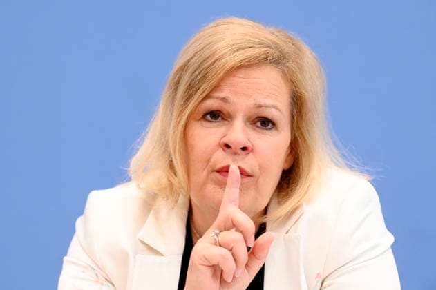 Nancy Faeser bei der Bundespressekonferenz 10 Tage vor der EM: Vorbereitung von Bund und Ländern für Sicherheit und Zusammenhalt im Haus der Bundespressekonferenz. Berlin, 04.06.2024
