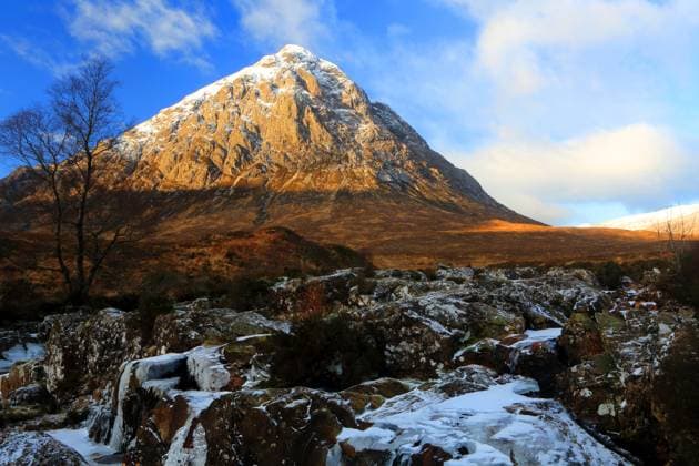 Creative Highlights World Buachaille Etive MÃ²r and River Coupall, near Glencoe, Highland, Scotland, United Kingdom, Europe Copyright: GeraintxTellem 1365-355 RECORD DATE NOT STATED
