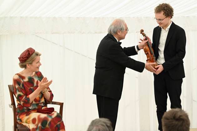 Presentation of prizes to the winners of the Queen Elisabeth Competition 2024 BRUSSELS, BELGIUM - JUNE 04: Presentation of prizes to the winners of the twentieth edition of the Queen Elisabeth Competition dedicated to the violin in the presence of Queen Mathilde. First Prize 2024 (Queen Elisabeth International Grand Prix) : Dmytro Udovychenko (Ukraine) on June 04, 2024 in Brussels, Belgium, 04 06 2024 Brussels Belgium  Copyright: xDidierxLebrunx