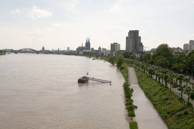 News Themen der Woche KW23 News Bilder des Tages Flood In Cologne A general view is showing the flooding situation along the Rhine River in Cologne, Germany, on June 4, 2024, as heavy rainfall is causing serious flooding in southern Germany. cologne Germany  Copyright: xYingxTangx originalFilename: tang-notitle240604_npfe0.jpg