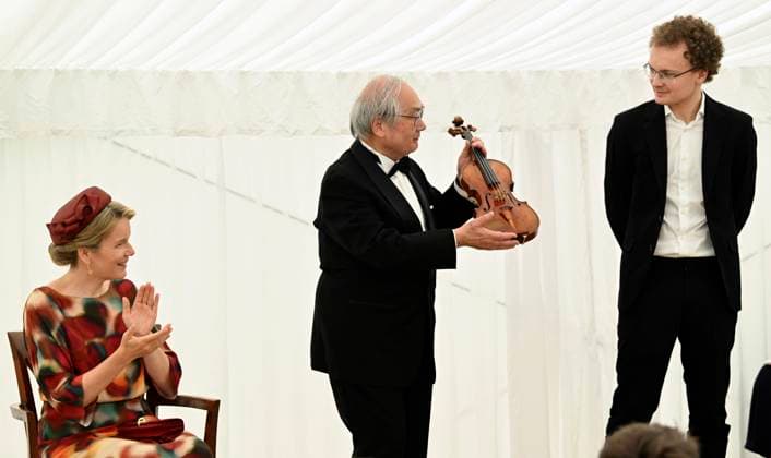 Presentation of prizes to the winners of the Queen Elisabeth Competition 2024 BRUSSELS, BELGIUM - JUNE 04: Presentation of prizes to the winners of the twentieth edition of the Queen Elisabeth Competition dedicated to the violin in the presence of Queen Mathilde. First Prize 2024 (Queen Elisabeth International Grand Prix) : Dmytro Udovychenko (Ukraine) on June 04, 2024 in Brussels, Belgium, 04 06 2024 Brussels Belgium  Copyright: xDidierxLebrunx