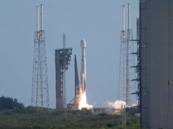 (240605) -- WASHINGTON, June 5, 2024 -- A United Launch Alliance Atlas V rocket with Boeing s Starliner spacecraft aboard blasts off from Space Launch Complex-41 at Cape Canaveral Space Force Station in Florida, the United States, June 5, 2024. NASA and Boeing launched the first crewed mission of the Starliner spacecraft from the U.S. state of Florida on Wednesday, sending two NASA astronauts to the International Space Station (ISS). ( NASA Handout via Xinhua) U.S.-NASA-BOEING-STARLINER-CREWED MISSION JoelxKowsky 