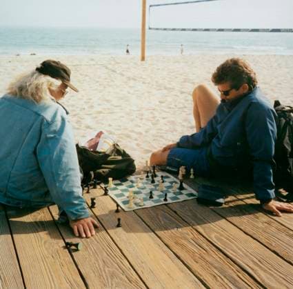 Two men playing chess on the beach, USA Two men playing chess on the beach, USA,  Copyright: xPhilxKnottx xAvalonx 0531948006