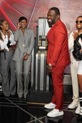 LaToya Tonodeo, Caroline Chikezie, 50 Cent und Larenz Tate beim Pressetermin zur finalen 4. Staffel der TV-Serie Power Book II: Ghost , dem Black Music Month und dem 10. Jahrestag der TV-Serie Power im Empire State Buildung. New York, 06.06.2024