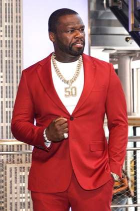50 Cent beim Pressetermin zur finalen 4. Staffel der TV-Serie Power Book II: Ghost , dem Black Music Month und dem 10. Jahrestag der TV-Serie Power im Empire State Buildung. New York, 06.06.2024