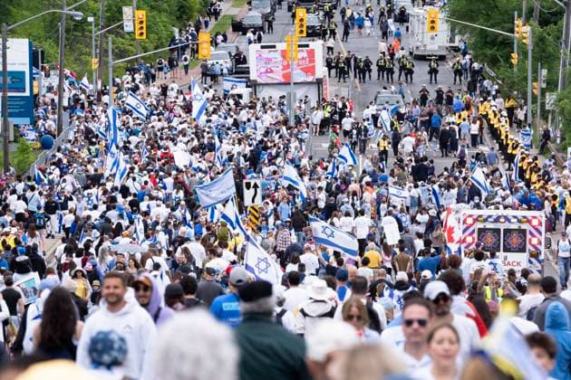June 9, 2024, Toronto, On, Canada: People gather for United Jewish AppealöÄÃ s annual Walk With Israel event in Toronto, on Sunday, June 9, 2024. Toronto Canada  - ZUMAc35_ 20240609_zaf_c35_016 Copyright: xArlynxMcadoreyx
