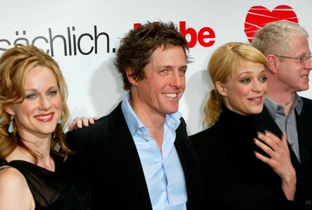 Laura Linney, Heike Makatsch and Hugh Grant at the premiere for Love Actually, Germany, 14 November 2003. FAM12116 Copyright: xFAMOUS. x 04549906