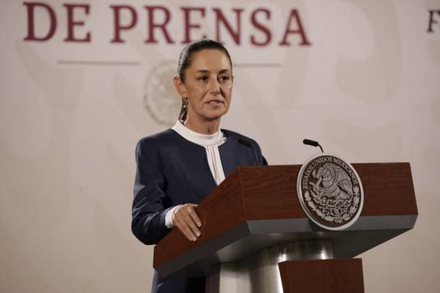 Claudia Sheinbaum Incoming President Briefing Mexico s incoming President, Claudia Sheinbaum Pardo, speaks during her first briefing at National Palace after meeting with outgoing president Andres Manuel Lopez Obrador. During the press conference she talked about her announcing her cabinet next week to begin the transition with the Mexican Government. on June 10, 2024 in Mexico City, Mexico. (Photo by Luis Barron Eyepix Group) Copyright: xLuisxBarronx xEyepixxGroupx LB_10062024_122232