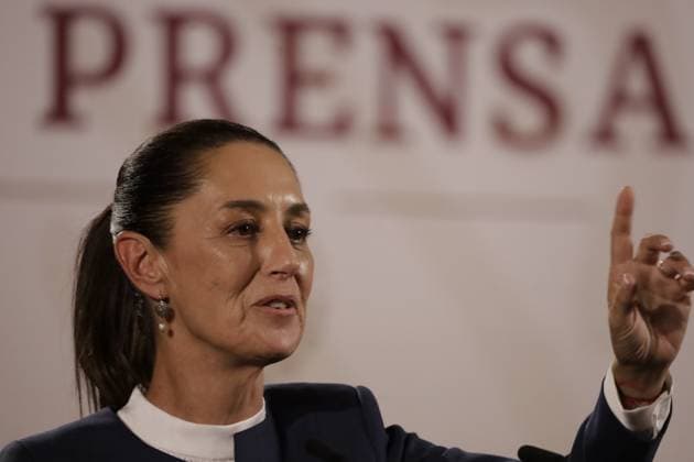 Claudia Sheinbaum Incoming President Briefing Mexico s incoming President, Claudia Sheinbaum Pardo, speaks during her first briefing at National Palace after meeting with outgoing president Andres Manuel Lopez Obrador. During the press conference she talked about her announcing her cabinet next week to begin the transition with the Mexican Government. on June 10, 2024 in Mexico City, Mexico. (Photo by Luis Barron Eyepix Group) Copyright: xLuisxBarronx xEyepixxGroupx LB_10062024_122242