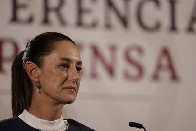 Mexico s incoming President, Claudia Sheinbaum Pardo, speaks during her first briefing at National Palace after meeting with outgoing president Andres Manuel Lopez Obrador. During the press conference she talked about her announcing her cabinet next week to begin the transition with the Mexican Government. Mexico City Mexico - ZUMAe321 20240610_zia_e321_047 Copyright: xLuisxBarronx