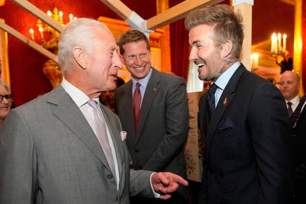 Entertainment Themen der Woche KW24 . 11 06 2024. London, United Kingdom. King Charles III with David Beckham at the inaugural Kings Foundation charity awards at St James s Palace in London.  xPoolx xi-Imagesx IIM-25302-0005