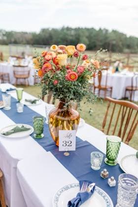 Fall farm table setting with vintage goblets and plates Valdosta, Georgia, United States R_HZPG240611-1363683-01