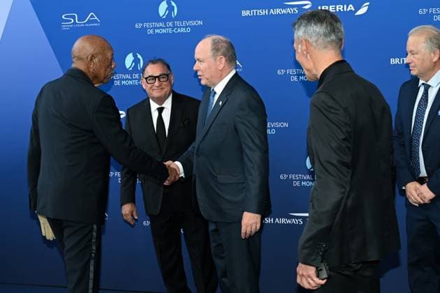 63eme Festival de Television de Monte Carlo SAS Prince Albert de Monaco, Morgan Freeman 306213 2024 06 14  Copyright: xLionelxGuericolas MPPx STAR_306213_160