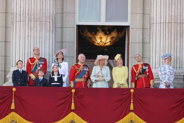 Entertainment Themen der Woche KW24 . 15 06 2024. London, United Kingdom. UK Royal Family including King Charles III, Queen Camilla, Prince William, Kate Middleton, Prince George , Princess Charlotte and Prince Louis, take part in Trooping the Colour in London.  xStephenxLockx xi-Imagesx IIM-25306-0028