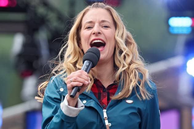 ORF Wenn die Musi spielt . Sängerin Stefanie Hertel während Proben zum Musik Open Air Wenn die Musi spielt am 14.06.2024 in Bad Kleinkirchheim. 20240615SBK0069