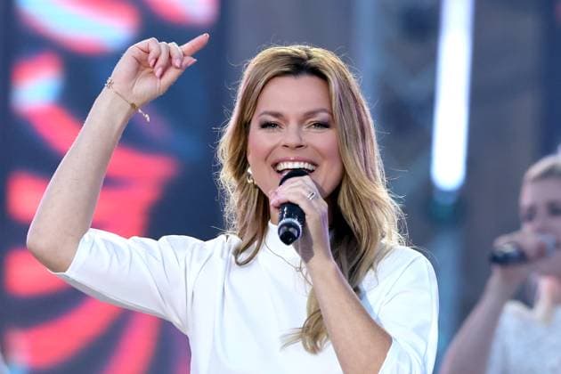 ORF Wenn die Musi spielt . Sängerin Saskia Leppin während Proben zum Musik Open Air Wenn die Musi spielt am 14.06.2024 in Bad Kleinkirchheim. 20240615SBK0110