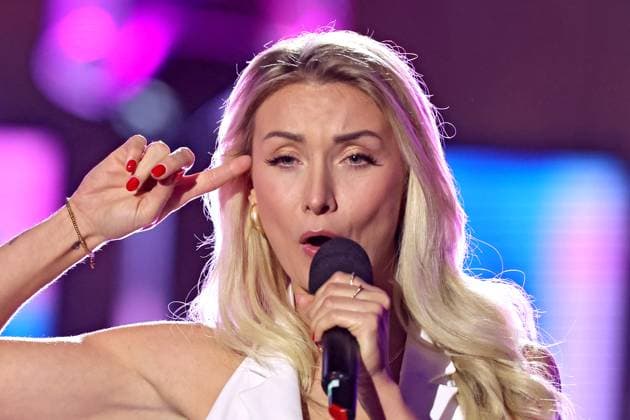 ORF Wenn die Musi spielt . Sängeirn Anna-Carina Woitschack während Proben zum Musik Open Air Wenn die Musi spielt am 14.06.2024 in Bad Kleinkirchheim. 20240615SBK0171