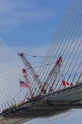 Detroit, Michigan USA -15 June 2024, The last deck section has been put in place on the Gordie Howe International Bridge, linking Detroit with Windsor, Ontario across the Detroit River. The bridge is expected to open in 2025 Copyright: imageBROKER JimxWest ibljiw10800657.jpg
