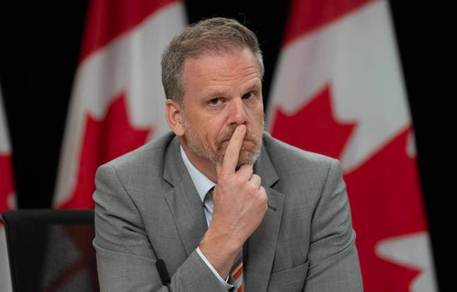 June 18, 2024, Ottawa, On, Canada: Minister of Health Mark Holland listens to a speaker during a news conference in Ottawa, Tuesday, June 18, 2024. Ottawa Canada  - ZUMAc35_ 20240618_zaf_c35_045 Copyright: xAdrianxWyldx