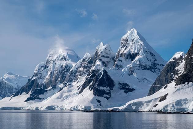 Creative Highlights World Antarctica mountains and sea. South Pole. Antarctica landscape Vernadsky Research Base, Antarctica CR_HYVK240618-1459076-01