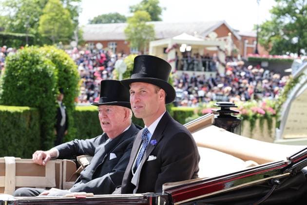 Entertainment Themen der Woche KW25 . 19 06 2024. Ascot, United Kingdom. Queen Camilla and Prince William , along with Princess Eugenie and Jack Brooksbank arriving on the second day of Royal Ascot, United Kingdom.  xStephenxLockx xi-Imagesx IIM-25314-0036