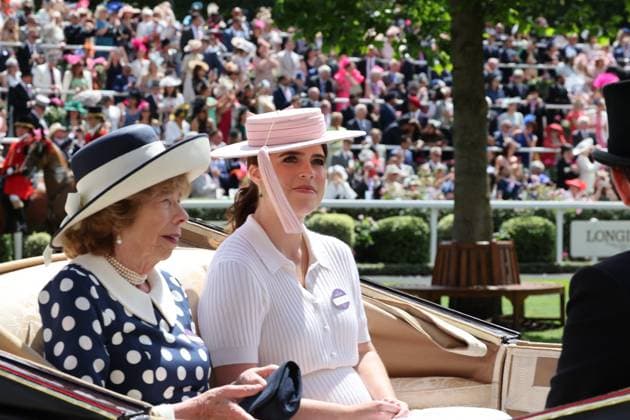 . 19 06 2024. Ascot, United Kingdom. Queen Camilla and Prince William , along with Princess Eugenie and Jack Brooksbank arriving on the second day of Royal Ascot, United Kingdom.  xStephenxLockx xi-Imagesx IIM-25314-0037