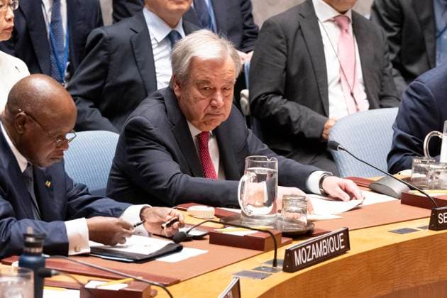 News Themen der Woche KW25 News Bilder des Tages June 20, 2024, New York, New York, United States: Secretary-General Antonio Guterres attends Security Council on addressing evolving threats in cyberspace as Korea is President for the month of June at UN Headquarters in New York on June 20, 2024 New York United States - ZUMAr339 20240620_znp_r339_022 Copyright: xLevxRadinx