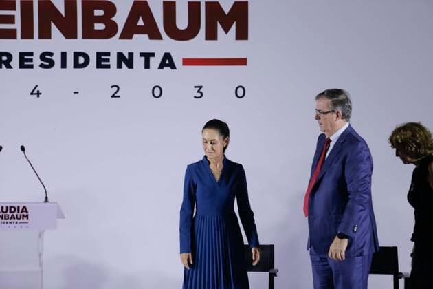 June 20, 2024, Mexico City, Mexico City, Mexico: On the left side Claudia Sheinbaum (Virtual President Elect) and on the right side Marcelo Ebrard (now proclaimed Secretary of Economy) during the announcement of the new presidential cabinet for this new administration. Mexico City Mexico - ZUMAs310 20240620_zip_s310_009 Copyright: xLuisxExSalgadox