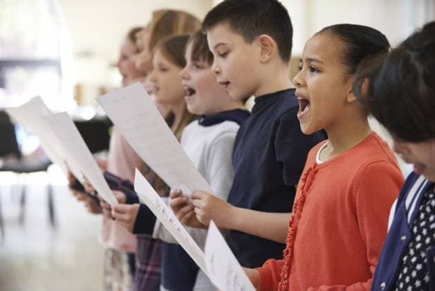 Group Of School Children Singing In Choir Together ,model released, Symbolfoto; Gruppe des Schule Kinder Gesang In Chor zusammen ,model released, Symbolfoto ING_39524_02208