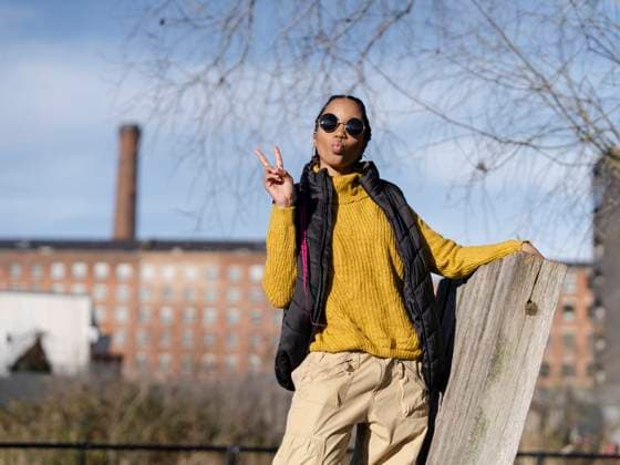 Young woman posing for portrait in park model released Copyright: xCCOx