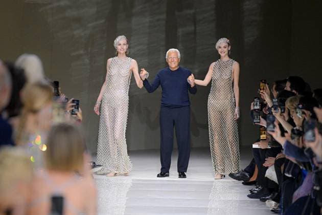 Entertainment Themen der Woche KW26 Entertainment Bilder des Tages PFW Armani Prive Show Giorgio Armani at Armani Prive show during PFW Haute Couture in Paris, France on June 25, 2024. Photo by Julien Reynaud APS-Medias ABACAPRESS.COM Paris France  Copyright: xReynaudxJulien APS-Medias ABACAx