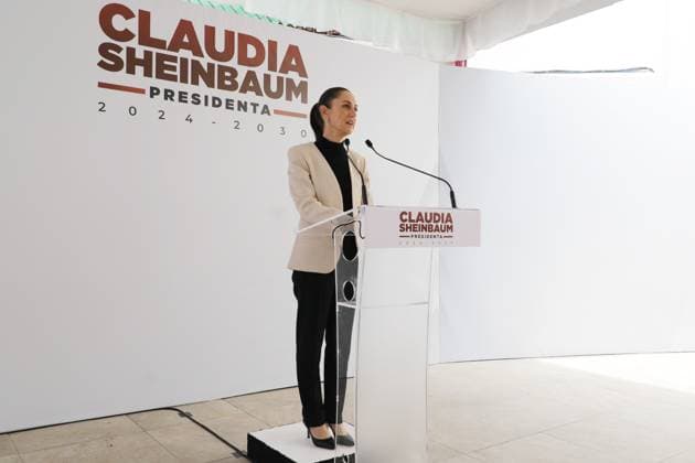 Claudia Sheinbaum Briefing Conference Claudia Sheinbaum Pardo, President-elect of Mexico, speaking during a press conference at the transition house at Iztapalapa mayoralty. on June 26, 2024 in Mexico City, Mexico. (Photo by Ian Robles Eyepix Group) Mexico City CDMX Mexico Copyright: xIanxRoblesxxEyepixxGroupx
