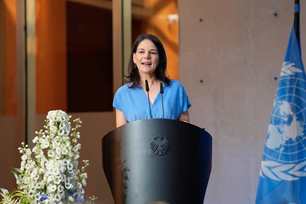 Tag des Peacekeeping 2024 Tag des Peacekeeping 2024, Ehrung von deutschem Personal in internationalen Friedenseinsätzen im AXICA Veranstaltungszentrum am Brandenburger Tor, Bundesaußenministerin Annalena Baerbock Berlin Berlin GER