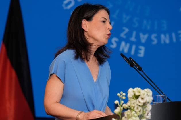 Tag des Peacekeeping 2024 Tag des Peacekeeping 2024, Ehrung von deutschem Personal in internationalen Friedenseinsätzen im AXICA Veranstaltungszentrum am Brandenburger Tor, Bundesaußenministerin Annalena Baerbock Berlin Berlin GER