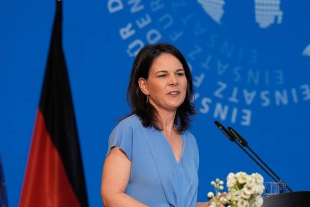 Tag des Peacekeeping 2024 Tag des Peacekeeping 2024, Ehrung von deutschem Personal in internationalen Friedenseinsätzen im AXICA Veranstaltungszentrum am Brandenburger Tor, Bundesaußenministerin Annalena Baerbock Berlin Berlin GER