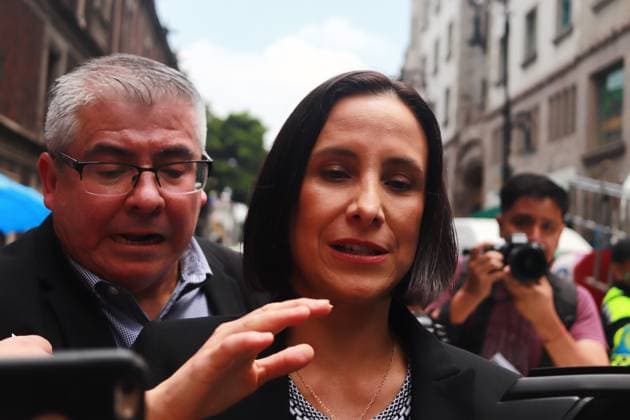 Claudia Sheinbaum Pardo Annonce Her Cabinet Luz Elena Gonzalez, leaves after she was announced as new Secretary of Energy as part of the government cabinet of incoming President Claudia Sheinbaum Pardo during a press conference at Museo Interactivo de Economia. on June 27, 2024 in Mexico City, Mexico. (Photo by Carlos Santiago Eyepix Group) Copyright: xCarlosxSantiago xEyepixxGroupx CS_27062024_125041