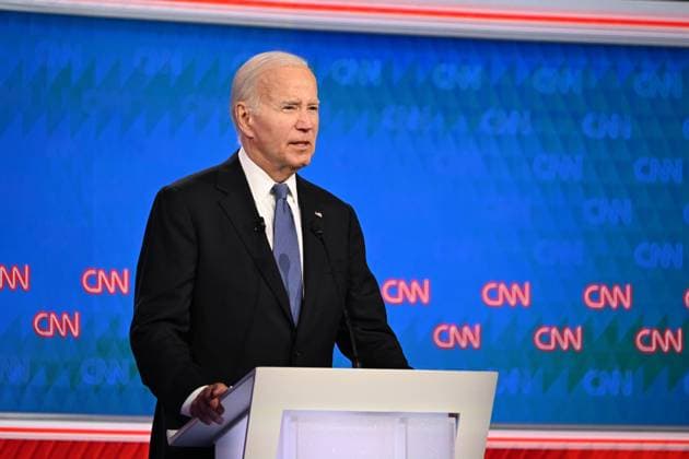 June 27, 2024, Atlanta, Georgia, USA: President JOE BIDEN speaks as he faces off with former President Trump during their first presidential debate at CNN. Atlanta USA - ZUMA 20240627_new_z03_042 Copyright: xWillxLanzonix