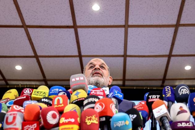 Mohsen Eslami, the spokesman of the country s election headquarters, announced the latest results of the 14th presidential term in a press conference with the media. Ahmad Vahidi, the minister of the country, also announced the end of the first round of the 14th presidential term at a press conference this Saturday afternoon. Based on the final results Masoud pezeshkian and Saeed Jalili will compete in the second round with the most votes. Tehran Iran Copyright: xMohsenxRezaeix A03I8889