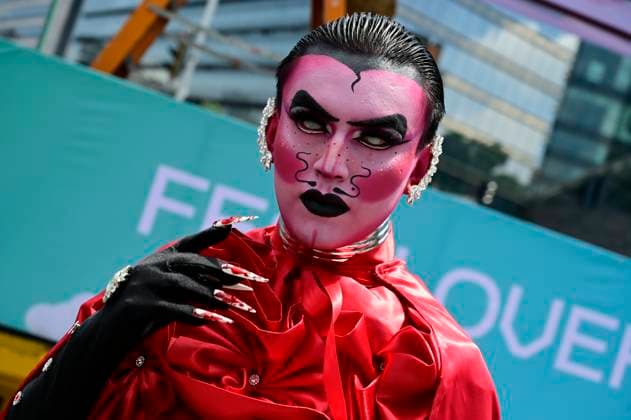 A member of LGBTIQ community takes part during the 46th edition of Annual LGBTIQ pride march. People marched on Reforma Avenue from Angel de la Independencia to Zocalo main square. Mexico City Mexico - ZUMAe321 20240629_zia_e321_018 Copyright: xCarlosxTischlerx