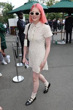. 01 07 2024. London, United Kingdom. Lucy Boynton arriving on the opening day of the Wimbledon Tennis Championships in London.  xStephenxLockx xi-Imagesx IIM-25341-0032