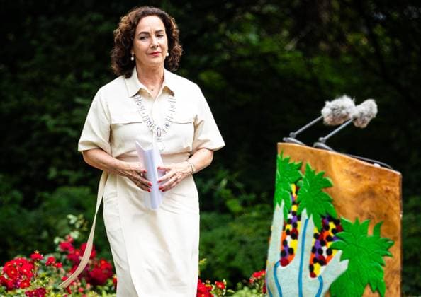 AMSTERDAM - Mayor of Amsterdam Femke Halsema during the national commemoration of the abolition of slavery at the slavery monument in the Oosterpark. The commemoration is organized by the National Institute for the Dutch Slavery History and Legacy (NiNsee). ANP ROBIN VAN LONKHUIJSEN netherlands out - belgium out  Copyright: xx x502528892x originalFilename: 502528892.jpg