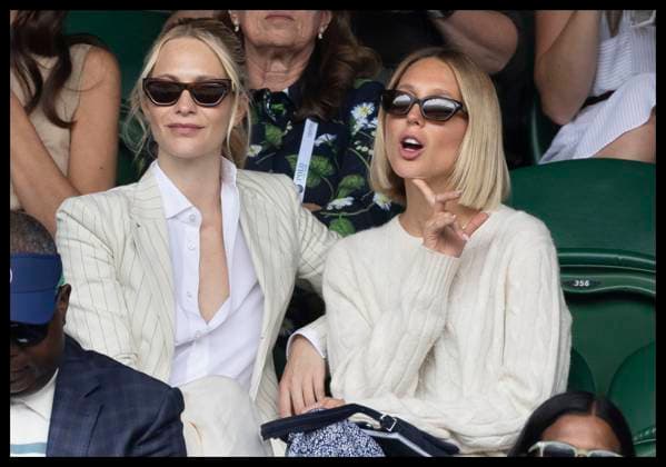 . 01 07 2024. London, United Kingdom. Poppy Delevingne and Princess Maria-Olympia of Greece and Denmark on the opening day of the Wimbledon Tennis Championships in London.  xStephenxLockx xi-Imagesx IIM-25341-0111