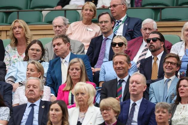 . 02 07 2024. London, United Kingdom. Guests in Royal Box , including Simon Le Bon , Dave Grohl and Alistair Campbell on day two of the Wimbledon Tennis Championships in London.  xStephenxLockx xi-Imagesx IIM-25342-0031