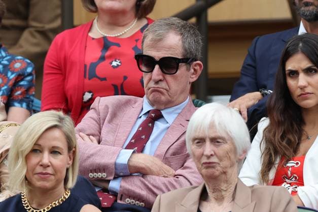 . 02 07 2024. London, United Kingdom. Guests in Royal Box , including Simon Le Bon , Dave Grohl and Alistair Campbell on day two of the Wimbledon Tennis Championships in London.  xStephenxLockx xi-Imagesx IIM-25342-0043