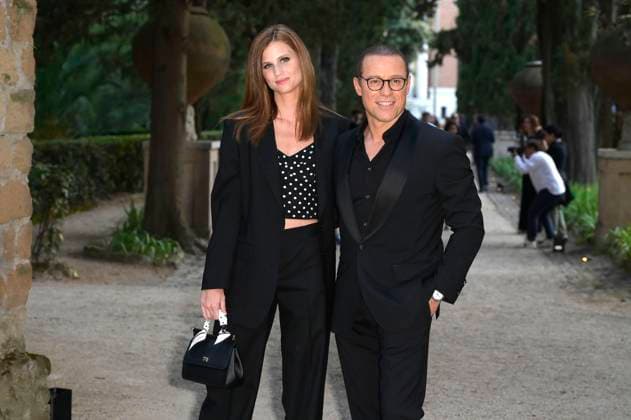 Stefano Accorsi mit Ehefrau Bianca Vitali bei der 64. Verleihung der Globi d Oro 2024 in der Accademia Tedesca di Roma Villa Massimo. Rom, 03.07.2024