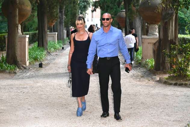 Micaela Ramazzotti und Claudio Pallitto bei der 64. Verleihung der Globi d Oro 2024 in der Accademia Tedesca di Roma Villa Massimo. Rom, 03.07.2024