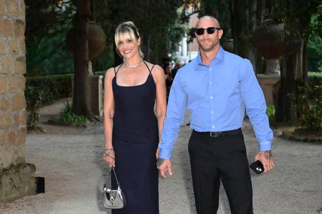 Micaela Ramazzotti und Claudio Pallitto bei der 64. Verleihung der Globi d Oro 2024 in der Accademia Tedesca di Roma Villa Massimo. Rom, 03.07.2024